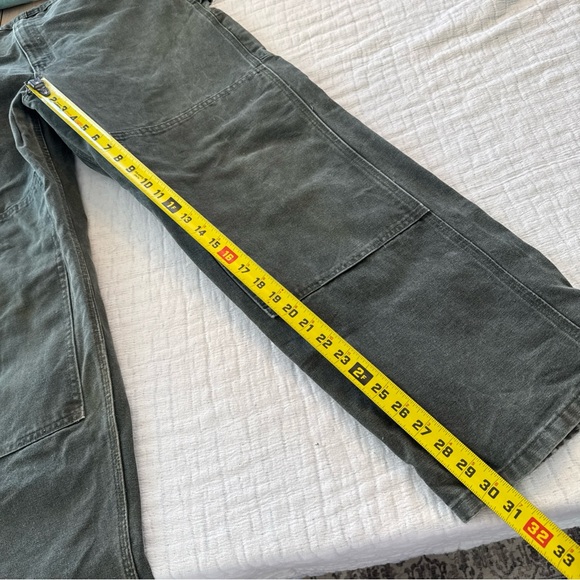 Carhartt Cotton Duck Bib Overalls Mens 38x32 Double Knee Moss Green R06 VTG - Picture 9 of 11